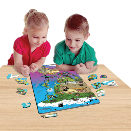 Dowling Magnets Animal Magnetism® Magnetic Wildlife Map Puzzle - Asia + Australia 734120